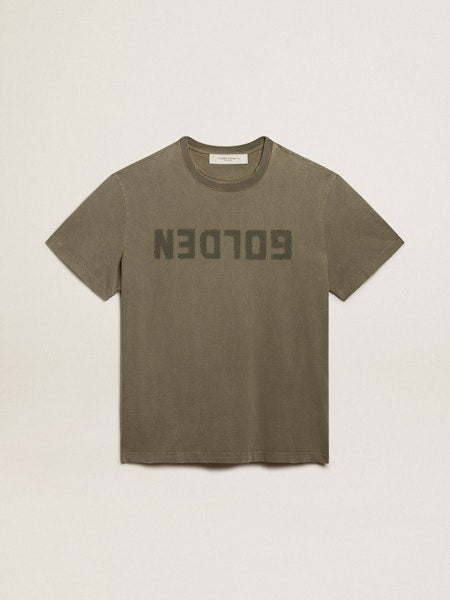 M'S Regular T-Shirt Distressed Cotton Jersey with logo