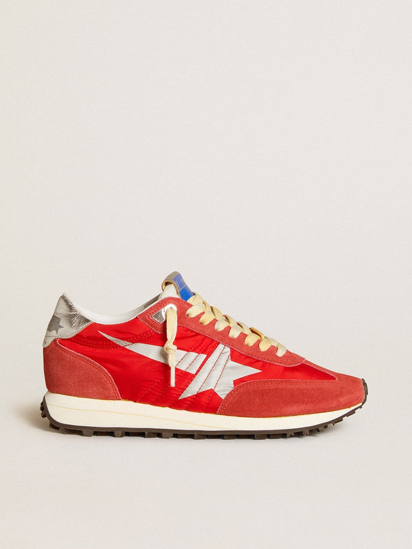 Running Marathon M77 Red Suede Nylon Upper with Silver Star