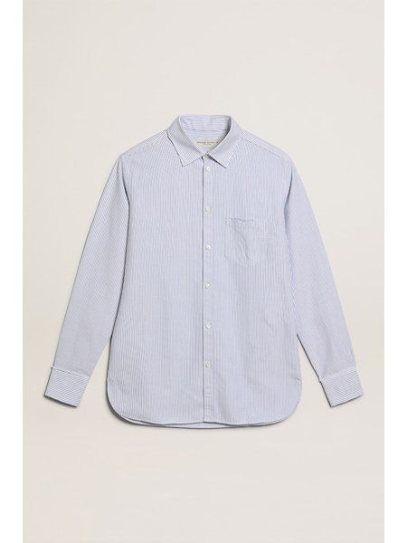 GOLDEN M'S Shirt Regular Striped Cotton Oxford