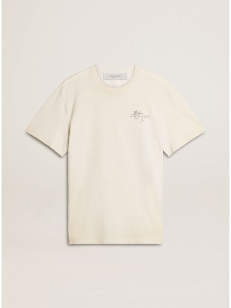 Journey M's T-shirt Guaze Cotton Jersey Vintage treatment with Print