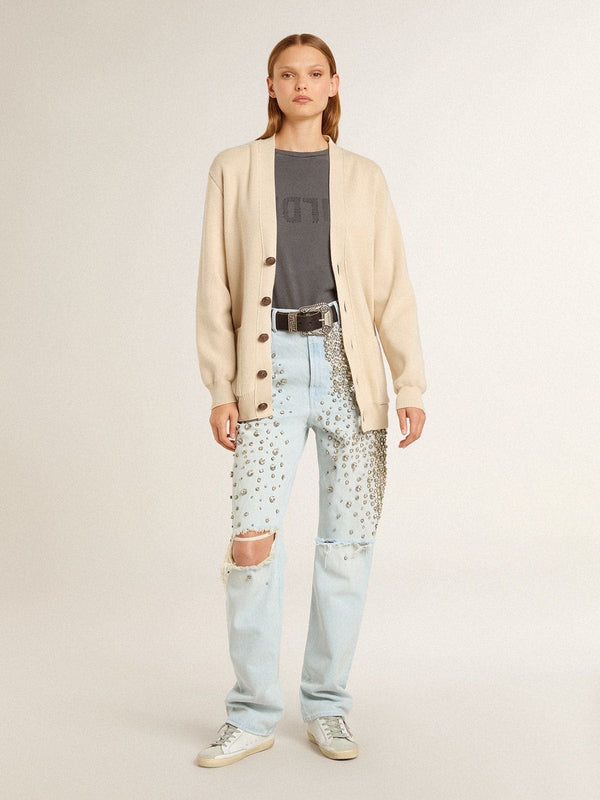 Knit W'S Cardigan Organic Cotton with Logo