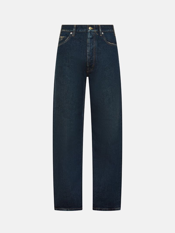 Full wide straight leg dark damage and resinated