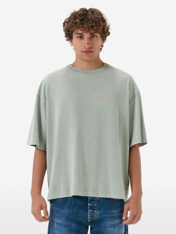 Over printed T-shirt resin garment dyed