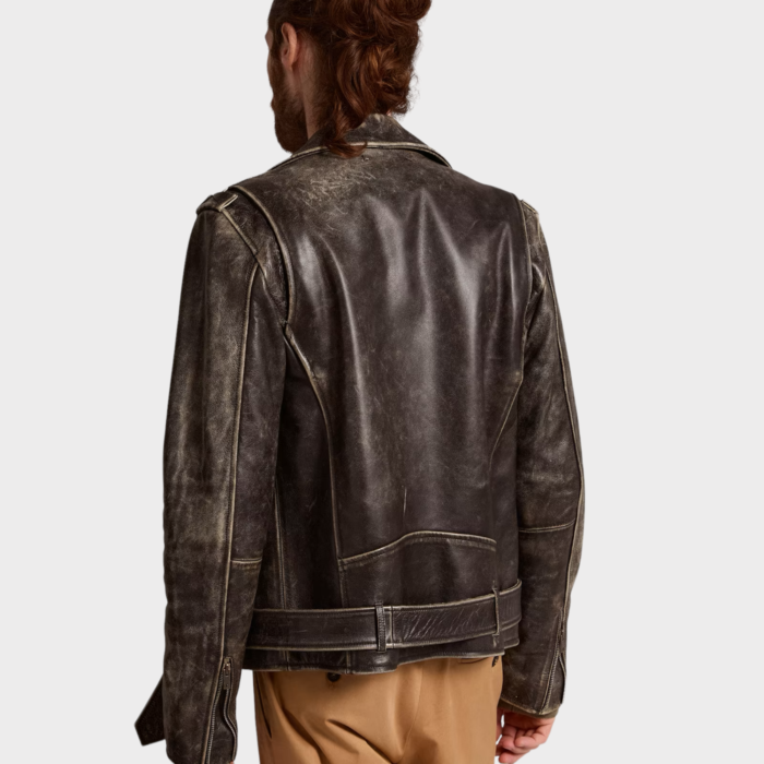 GOLDEN GOOSE Biker Jacket in Distressed Leather - immagine 2