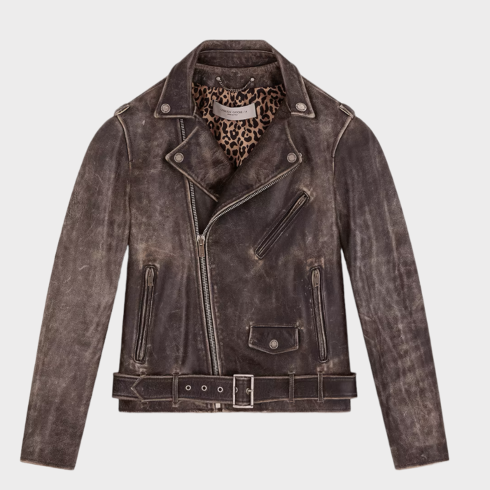 GOLDEN GOOSE Biker Jacket in Distressed Leather - immagine 3