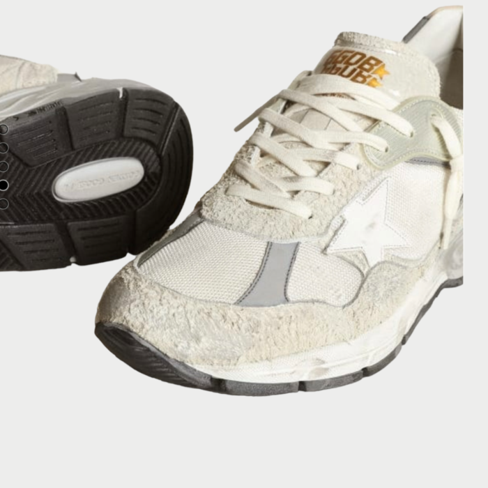 GOLDEN GOOSE Dad-Star Sneakers In White Mesh And Suede - immagine 3