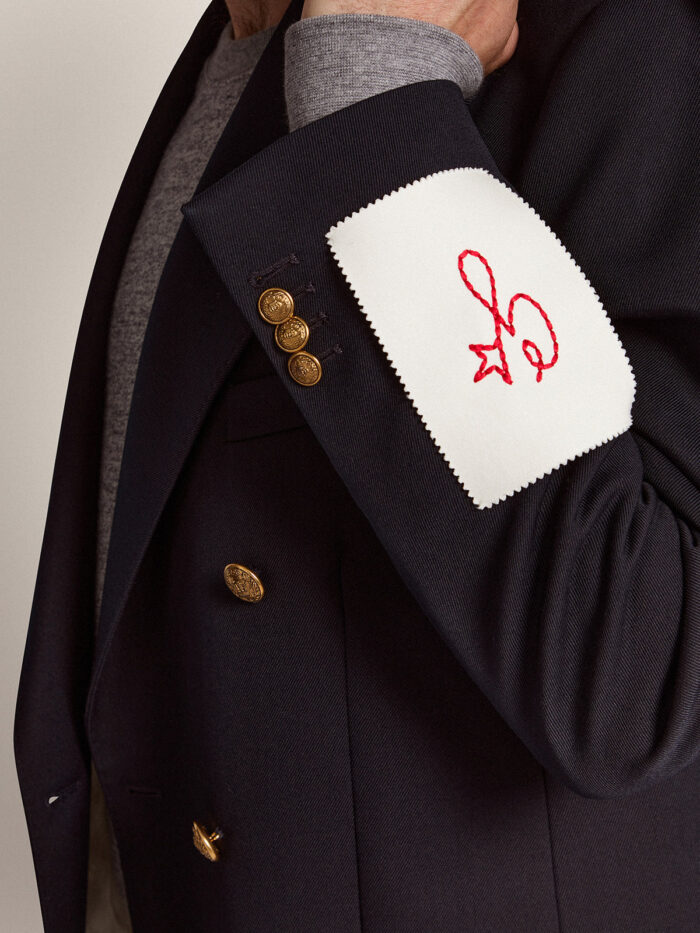 GOLDEN GOOSE Double-Breasted Blazer in Dark Blue - immagine 4