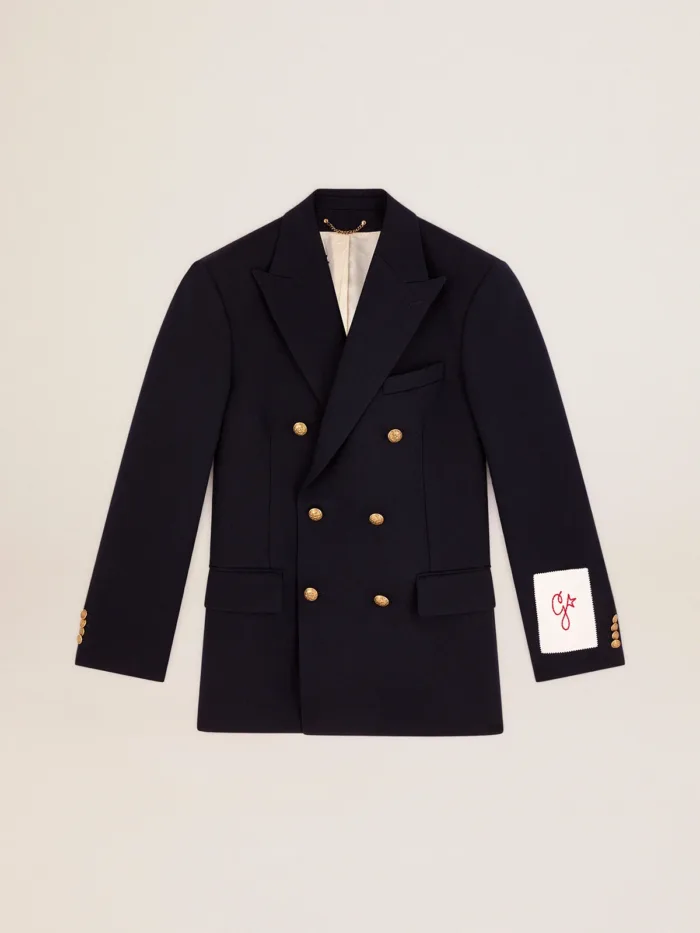 GOLDEN GOOSE Double-Breasted Blazer in Dark Blue - immagine 2