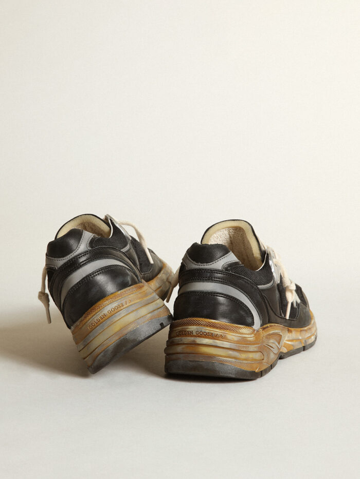 GOLDEN GOOSE Dad-Star Sneakers in Black Mesh and Nappa with Ice-Colored Star - immagine 3