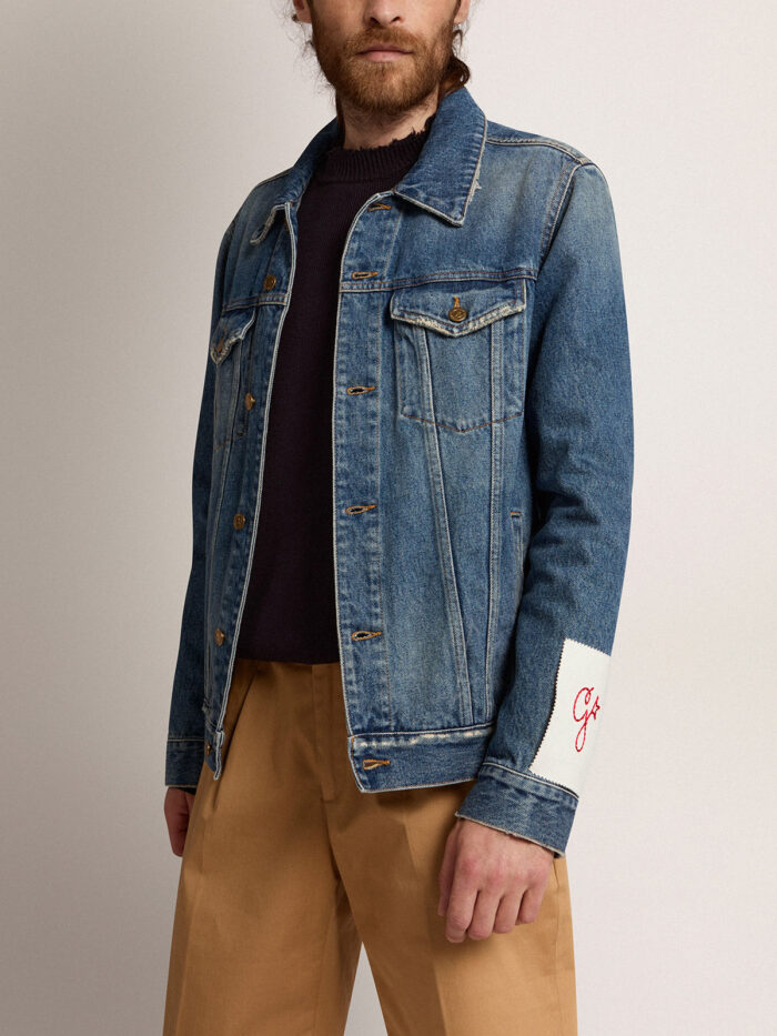 GOLDEN GOOSE Men's Denim Jacket with Medium Wash - immagine 2