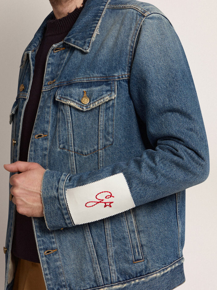 GOLDEN GOOSE Men's Denim Jacket with Medium Wash - immagine 3