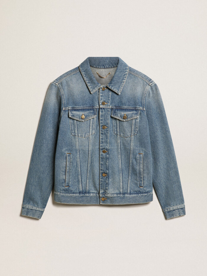 GOLDEN GOOSE Men's Denim Jacket with Medium Wash - immagine 5