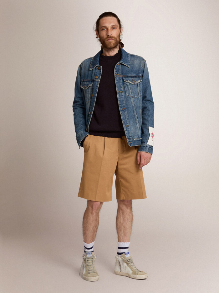 GOLDEN GOOSE Men's Denim Jacket with Medium Wash