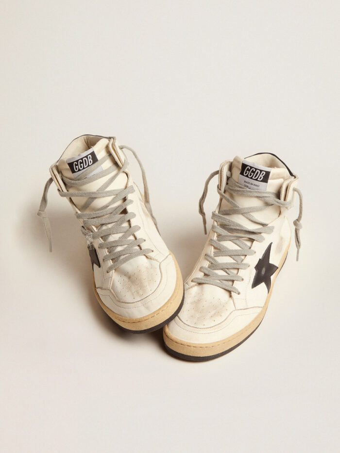 GOLDEN GOOSE Sky-Star Sneakers with Signature on the Ankle and Black Insert - immagine 2