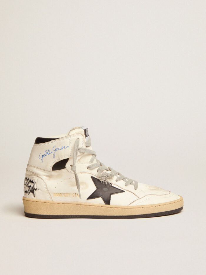 GOLDEN GOOSE Sky-Star Sneakers with Signature on the Ankle and Black Insert