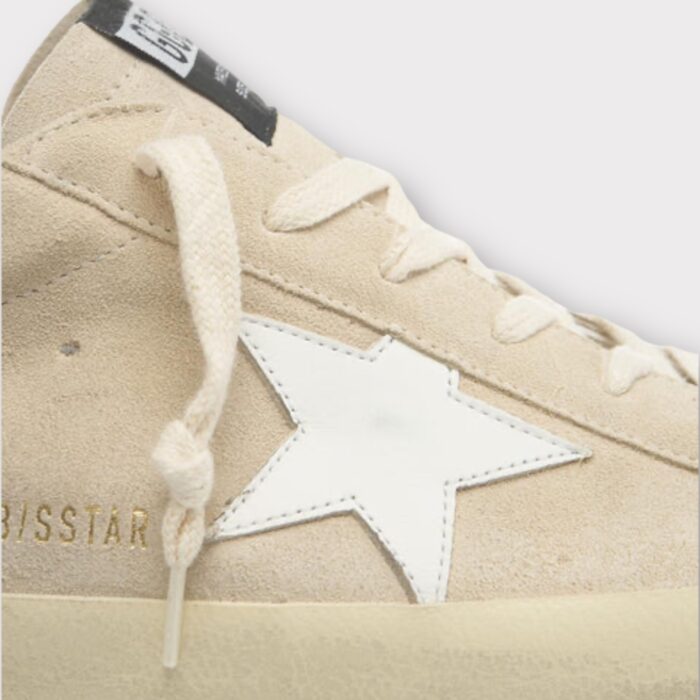 GOLDEN GOOSE Super-Star Sneakers in Beige Suede Upper with White Star and Heel - immagine 4