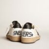 GOLDEN GOOSE Ball-Star Sneakers in White Leather whit Black Star and Heel - immagine 4