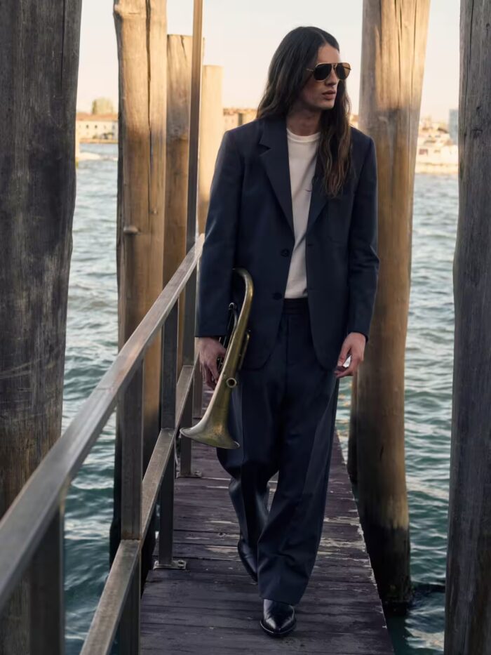 GOLDEN GOOSE Men's Tailored Jacket in Anthracite Gray Virgin Wool