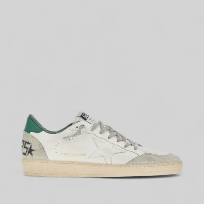 GOLDEN GOOSE Ball-Star Sneakers in Bio Based Upper and Star With Suede Heel and Tab
