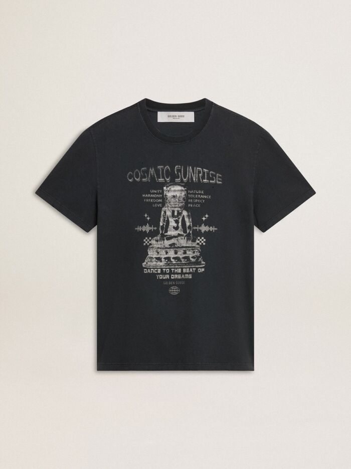 GOLDEN GOOSE Men's T-Shirt with Cosmic Sunrise Print - immagine 3