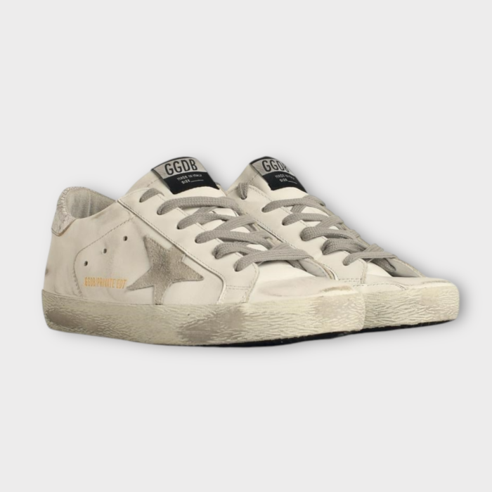 GOLDEN GOOSE Super-Star Sneakers with Gold and Silver Heel and Ice Suede Star - immagine 2
