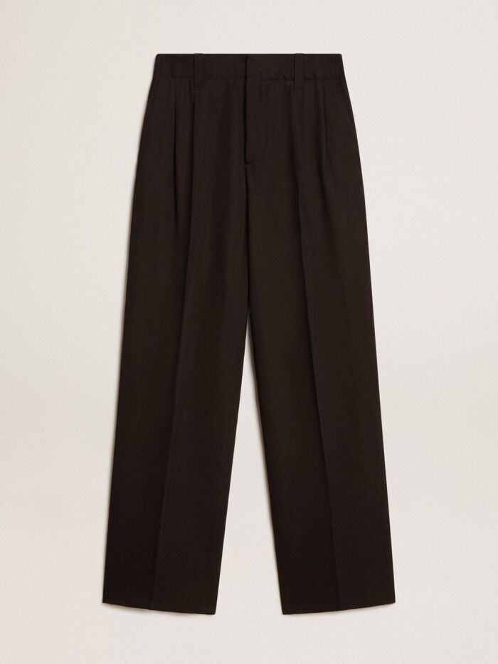 GOLDEN GOOSE Men's Pants in Wool Gabardine with Double Pence - immagine 4