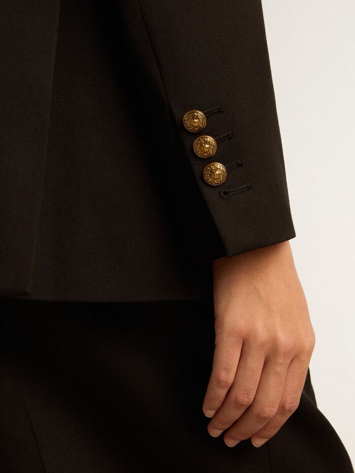 GOLDEN GOOSE W'S Double Breasted Jacket in Light Wool Gabardine - immagine 4