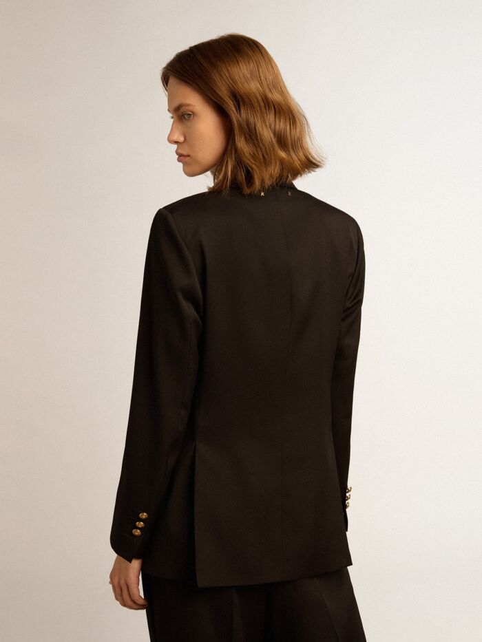 GOLDEN GOOSE W'S Double Breasted Jacket in Light Wool Gabardine - immagine 3