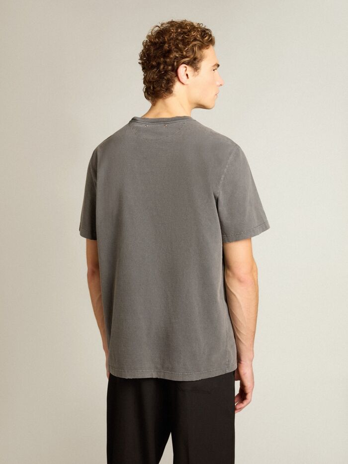 GOLDEN GOOSE Men's Distressed T-Shirt with Logo - immagine 2